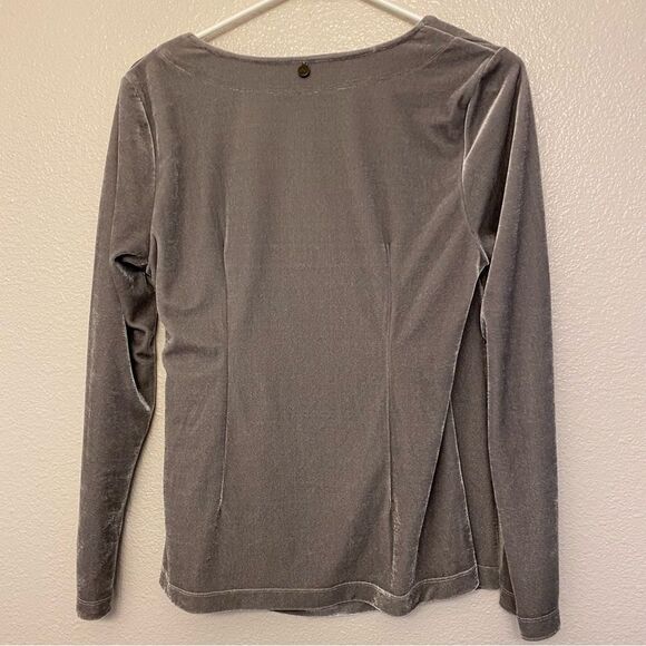 Soft Surroundings Cloudburst Velvet Shapely Top wrap blouse Long sleeve -S - Picture 6 of 8